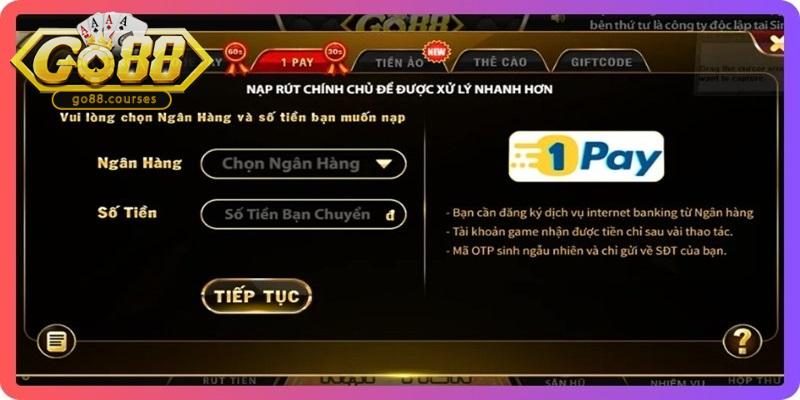 Nhập sai thông tin ngân hàng là lý do rút tiền Go88 không được