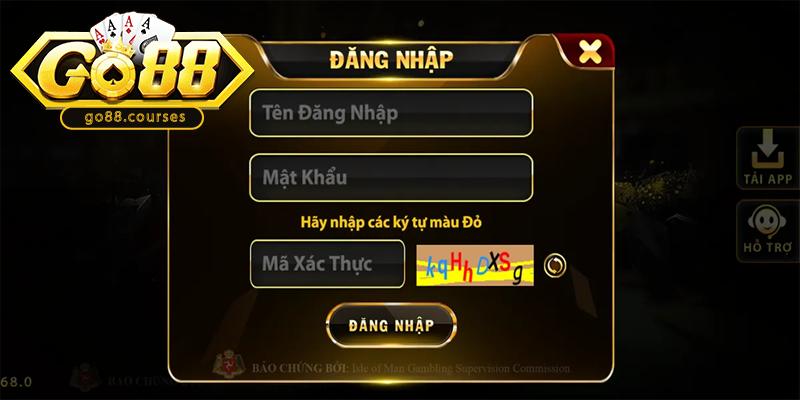 Đăng nhập vào tài khoản Go88